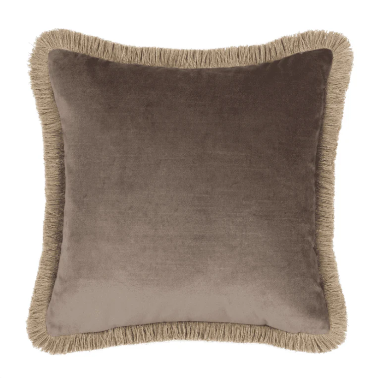 Odalys Cappuccino Cushion with Fringe Detail - 43x43cm - Image 3