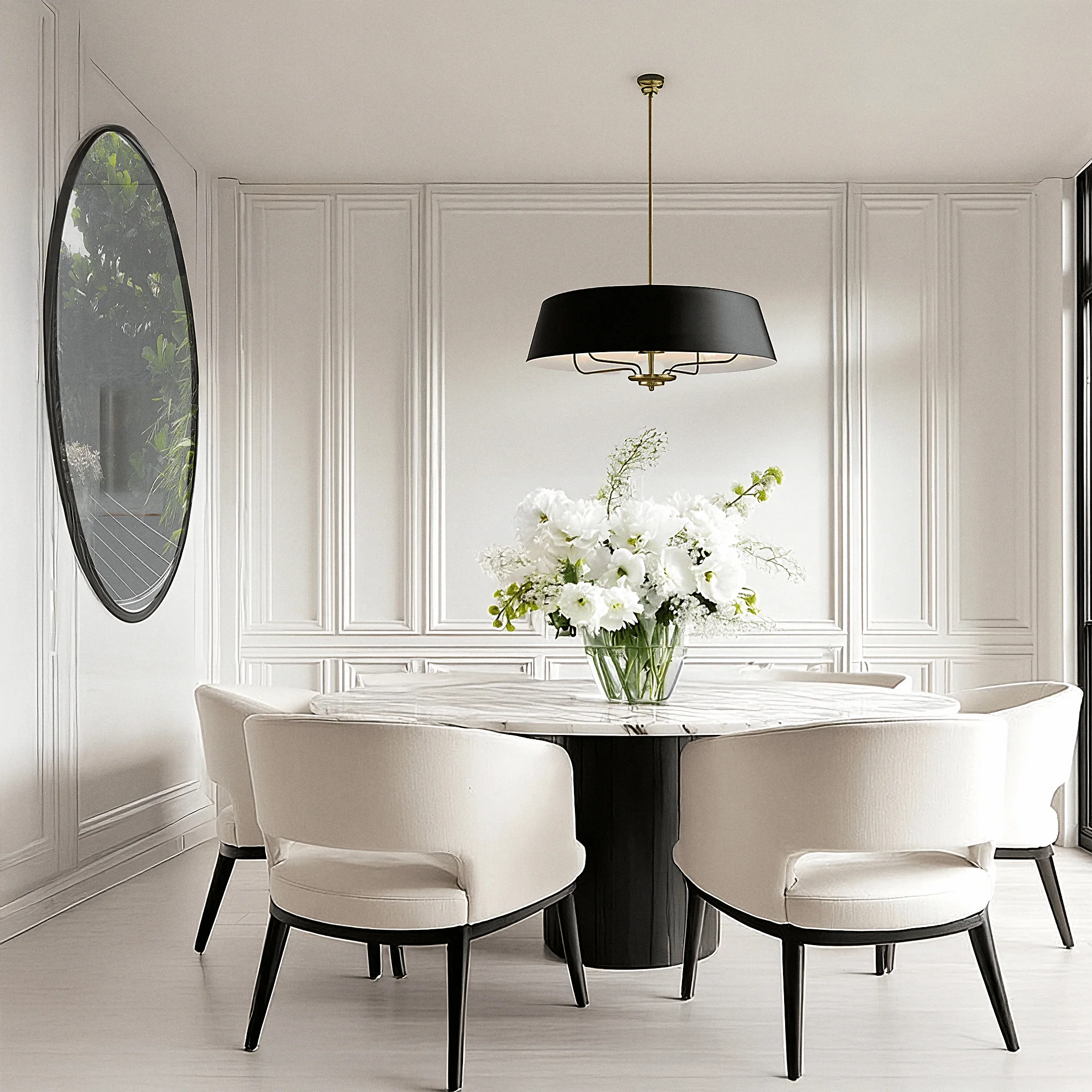Odette Black & Brass 4 Light Pendant Ceiling Light - Image 2