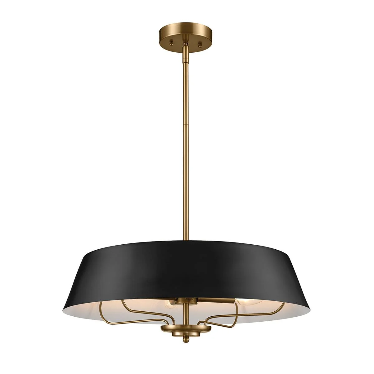 Odette Black & Brass 4 Light Pendant Ceiling Light - Image 3