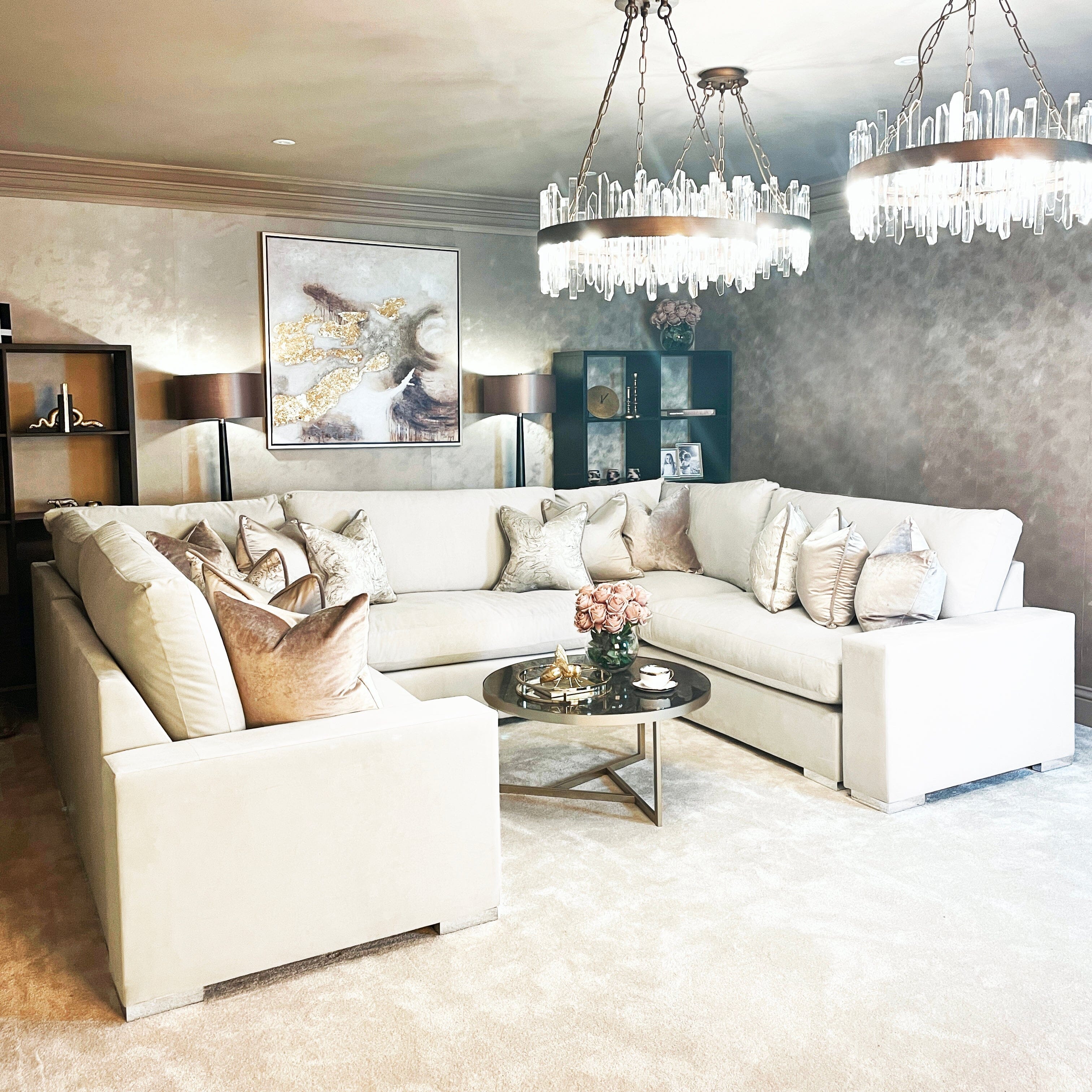 Olivia Cream Premium Large U-Shaped Sofa - Image 6