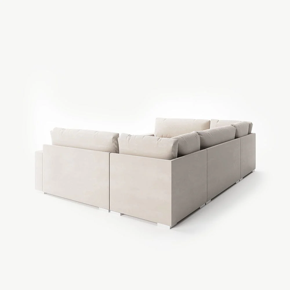 Olivia Cream Premium Large U-Shaped Sofa - Image 8