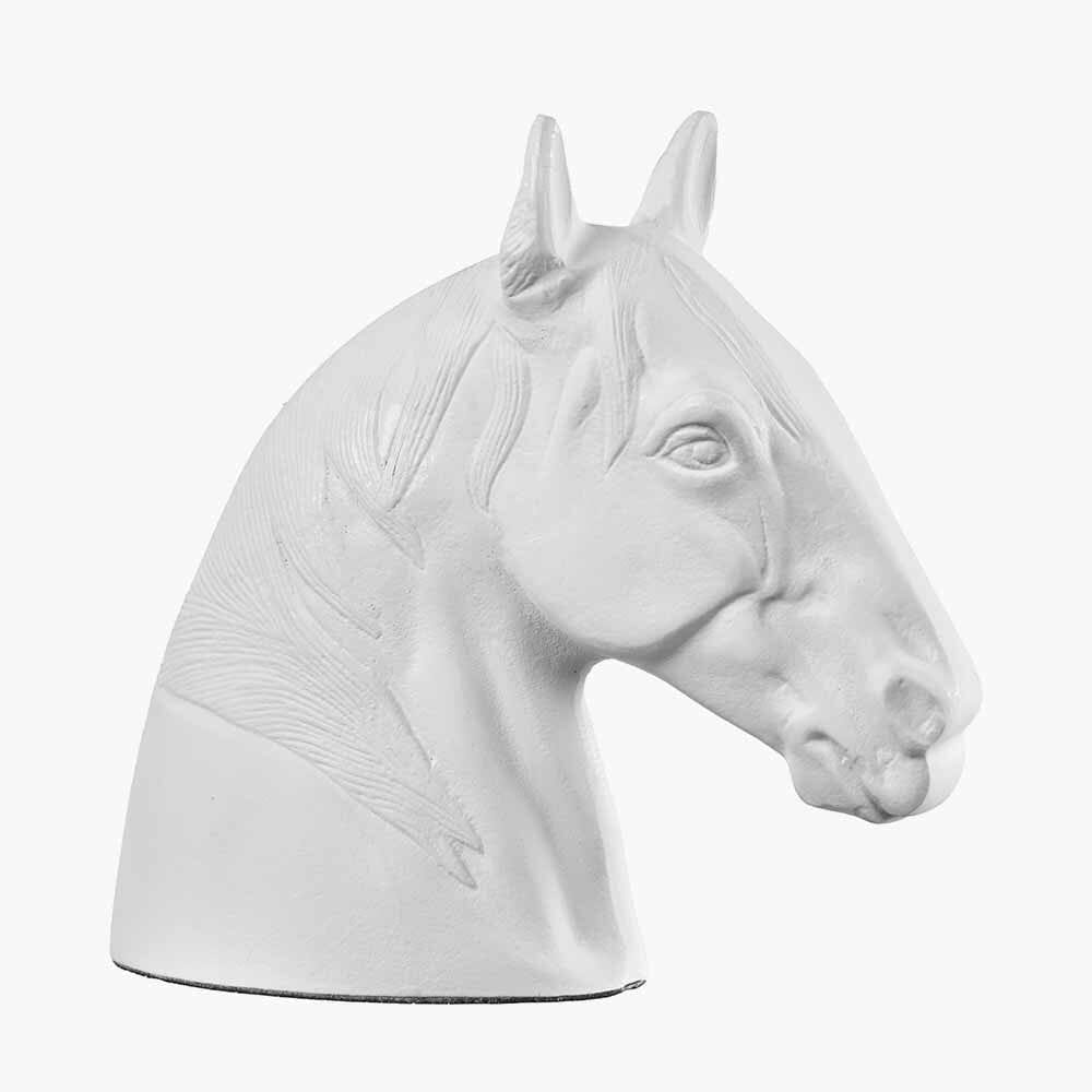 Olympia White Metal Decorative Horse Head Ornament - Image 2