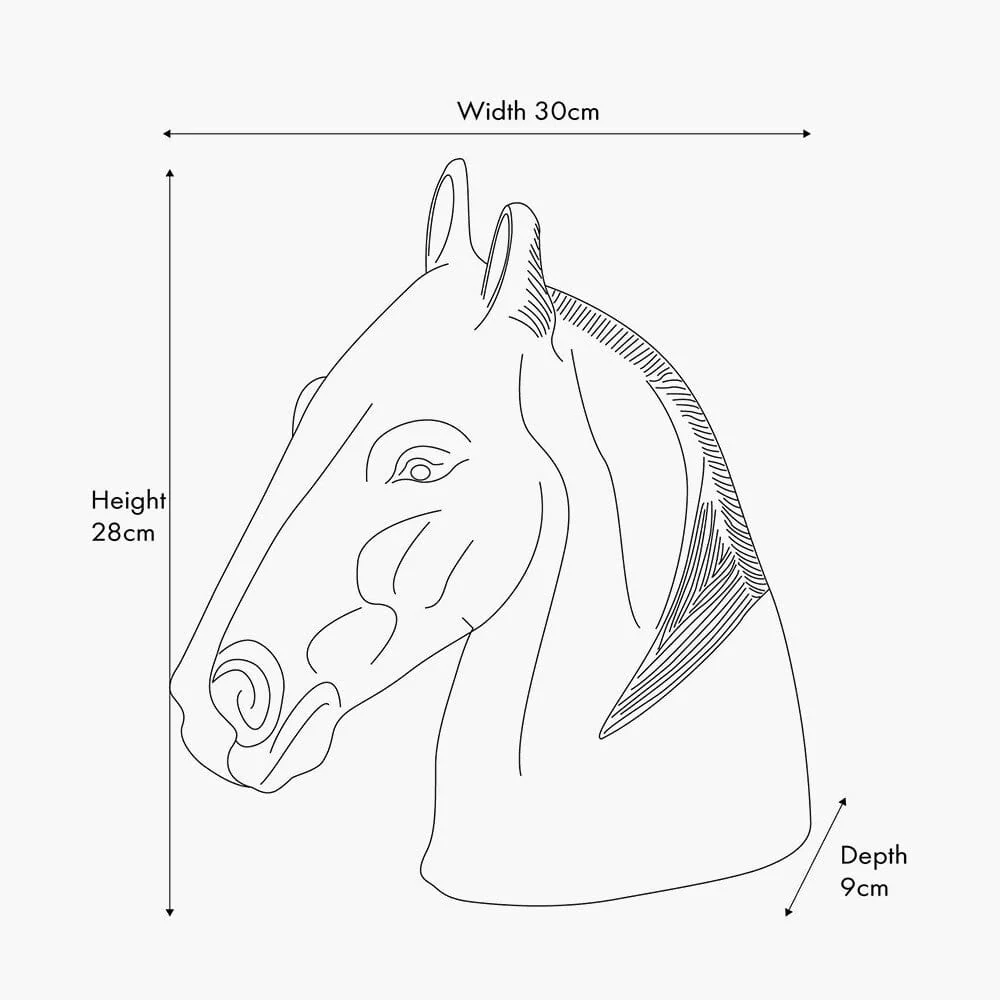 Olympia White Metal Decorative Horse Head Ornament - Image 3