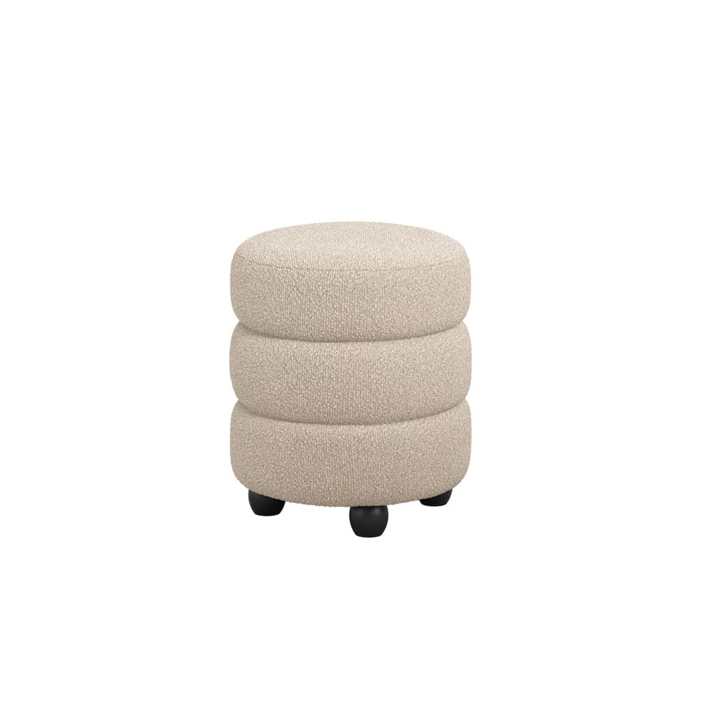 Omura Beige Boucle Pouffe with Black Feet - Image 2