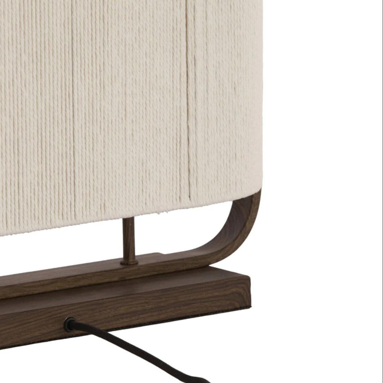 Orsay Cream Rope & Dark Wood Detail Table Lamp - Image 7