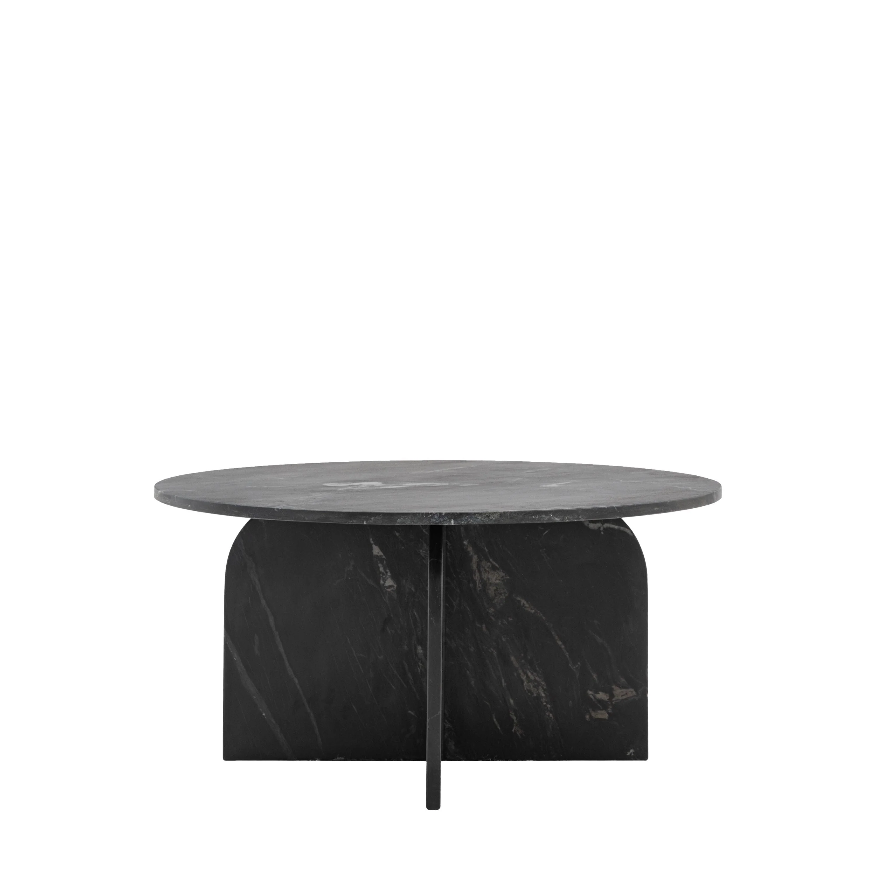 Osaka Black Marble Round Coffee Table - Image 2