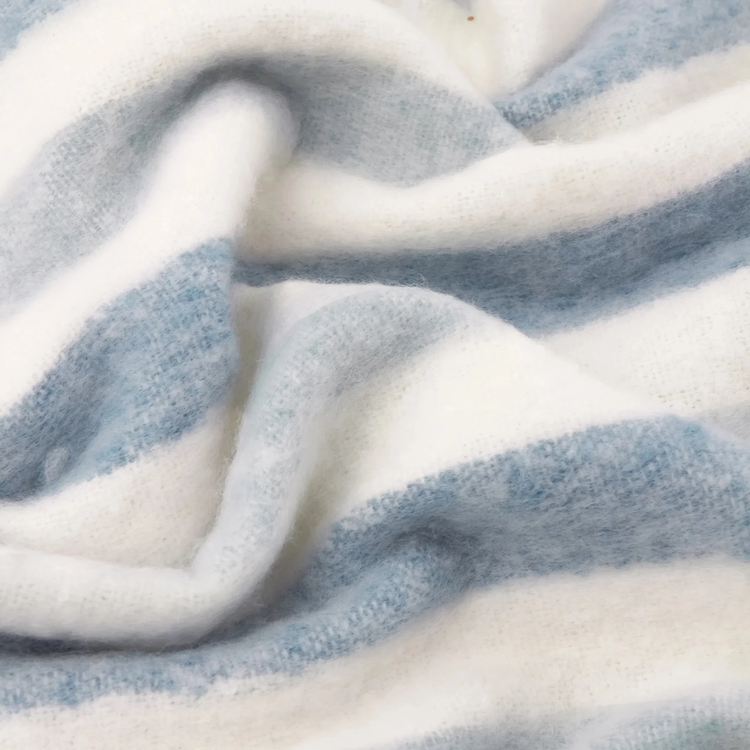 Ottilie Blue & White Striped Tasseled Throw - Image 3