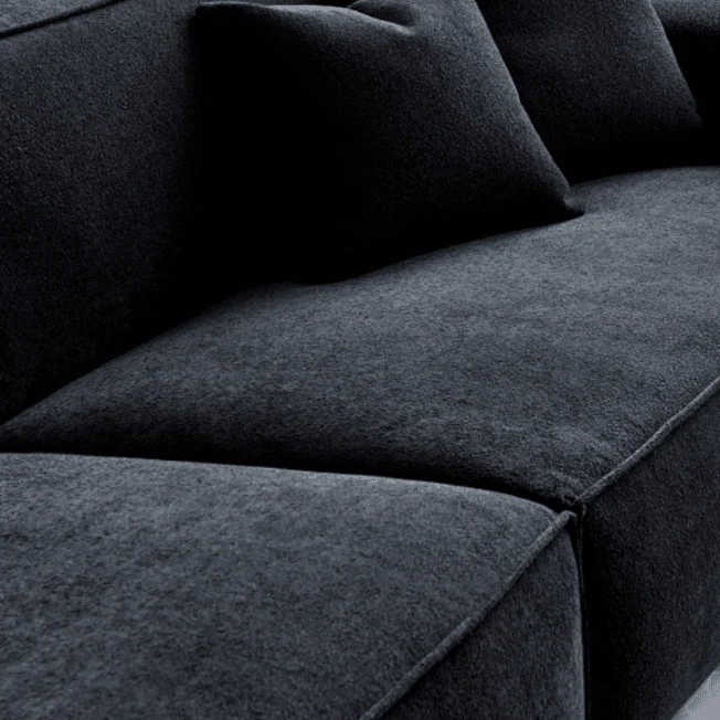 Ottilie Midnight Boucle 4 Seater Sofa with Footstool - Image 6