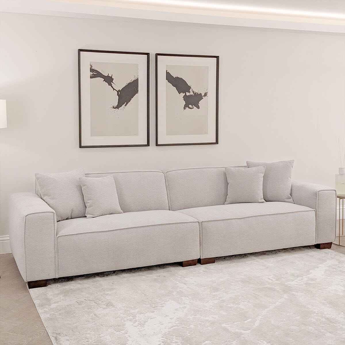 Ottilie Pebble Boucle 4 Seater Sofa with Footstool - Image 7