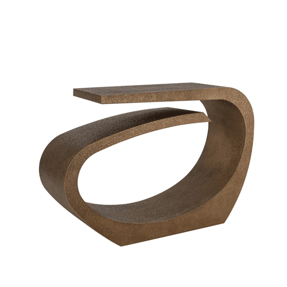 Oville Brushed Gold Abstract Console Table - Image 2