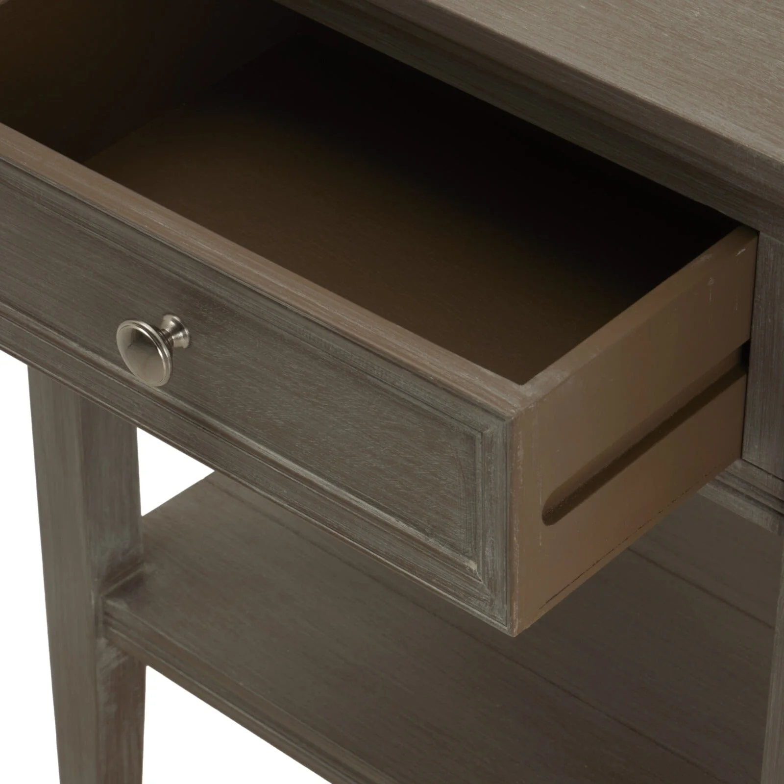 Palma Grey Washed Wood 1 Drawer Side Table - Image 3