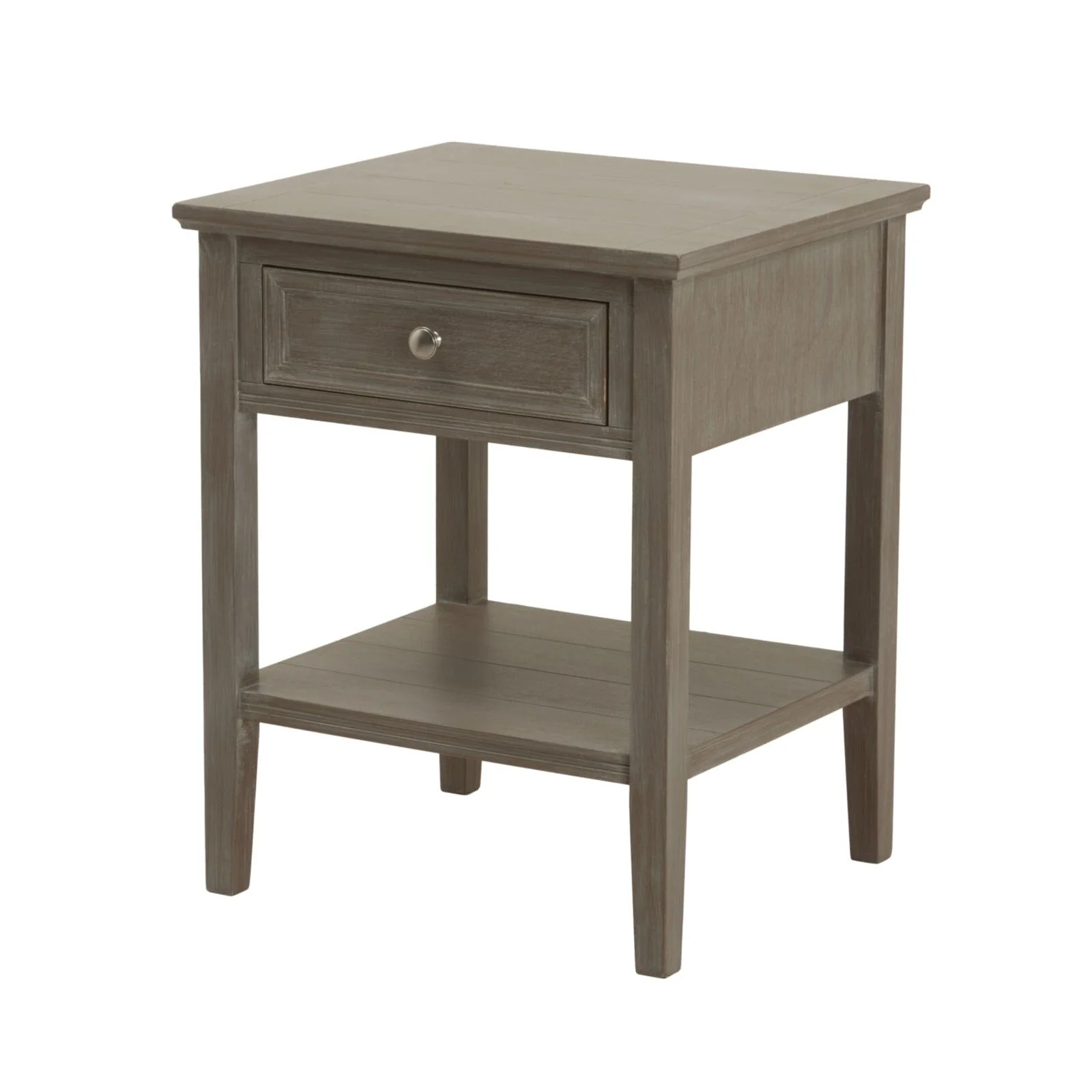 Palma Grey Washed Wood 1 Drawer Side Table - Image 4