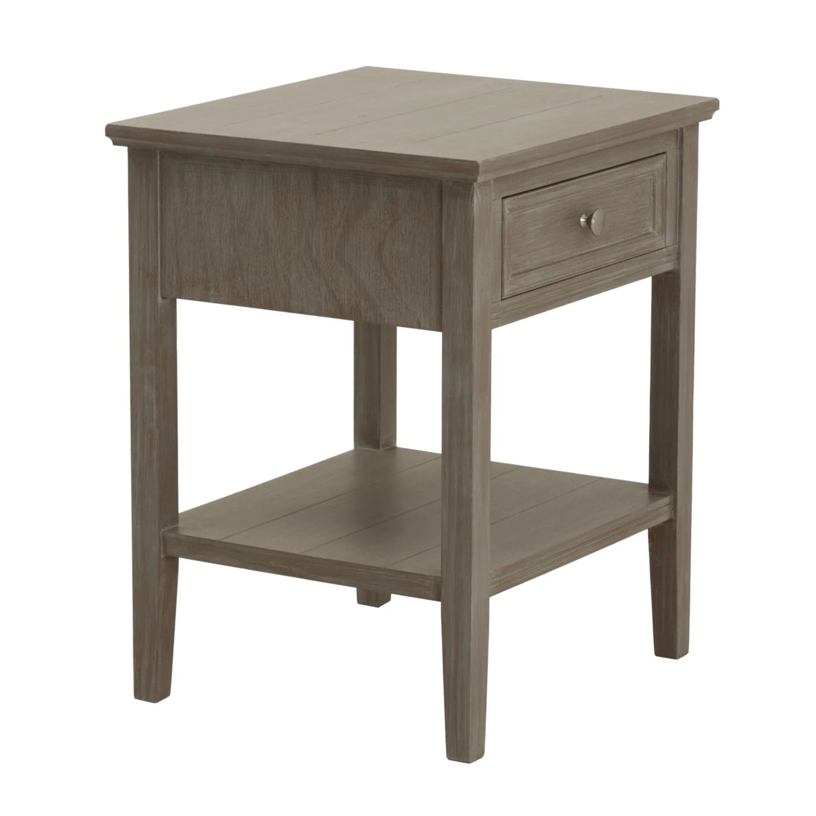 Palma Grey Washed Wood 1 Drawer Side Table - Image 6