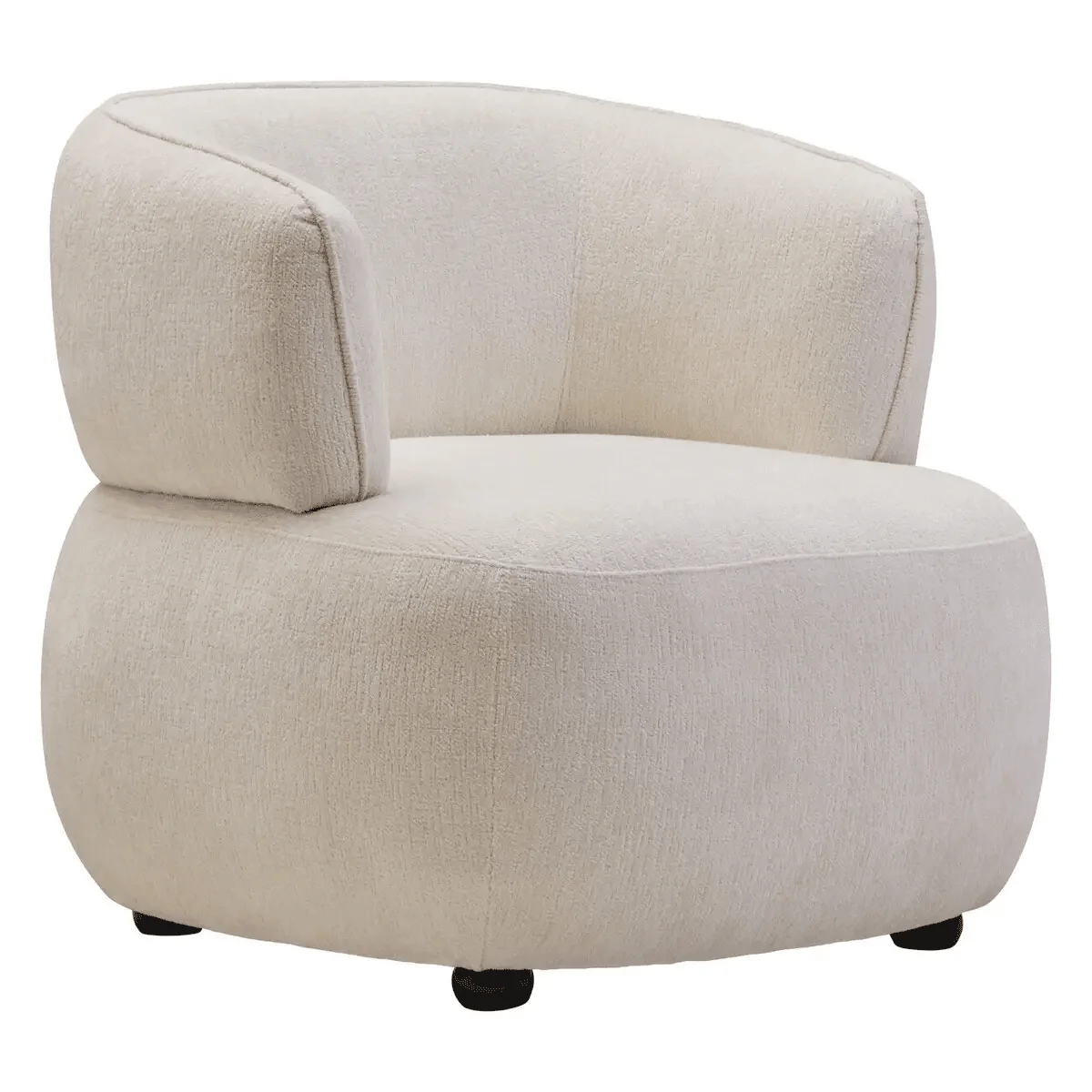 Paloma Ivory Chenille Curved Accent Chair - Image 2