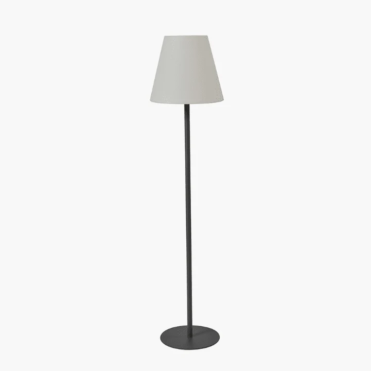 Paros Grey & Cream Metal Rechargeable Outdoor Floor Lamp - Image 2
