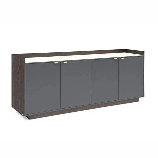 Cyra Luxury Dark Grey Oak 4 Door Sideboard with Marble Top - Image 2