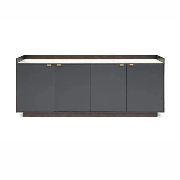 Cyra Luxury Dark Grey Oak 4 Door Sideboard with Marble Top - Image 3