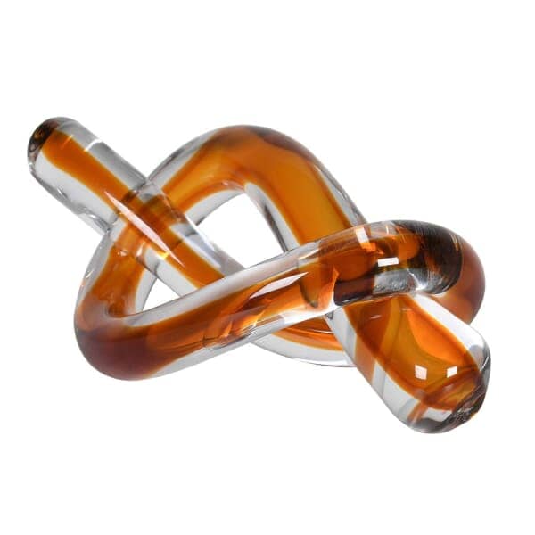 Penelope Amber Twisted Glass Knot Decorative Ornament - Image 4