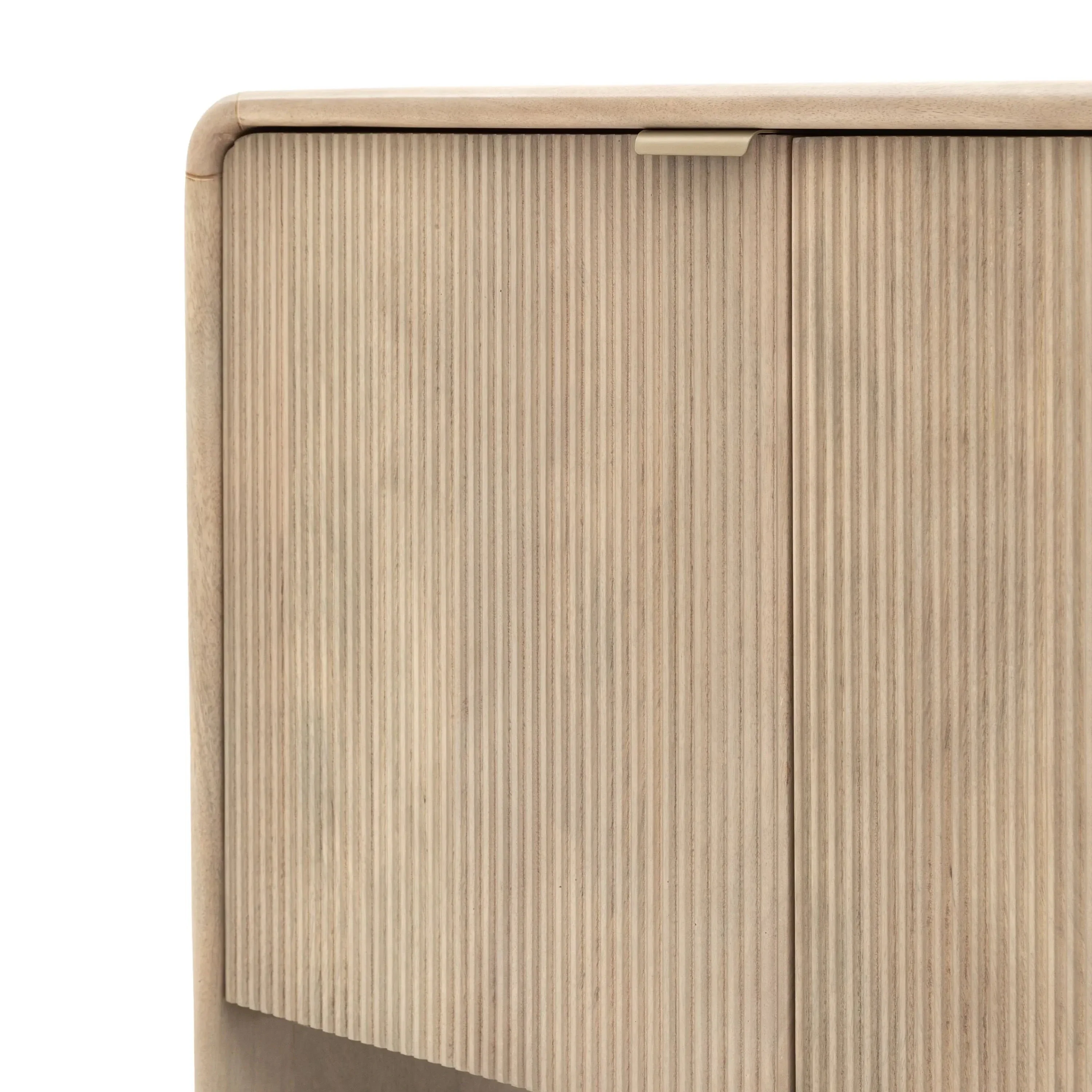 Penelope Luxury Ribbed Wooden 3 Door Sideboard - Image 3