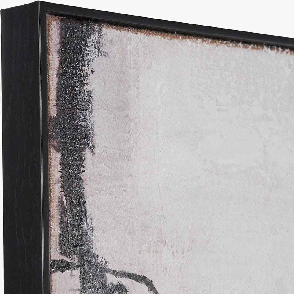 Phoebe Monochrome Abstract Canvas Wall Art with Black Frame - Image 2