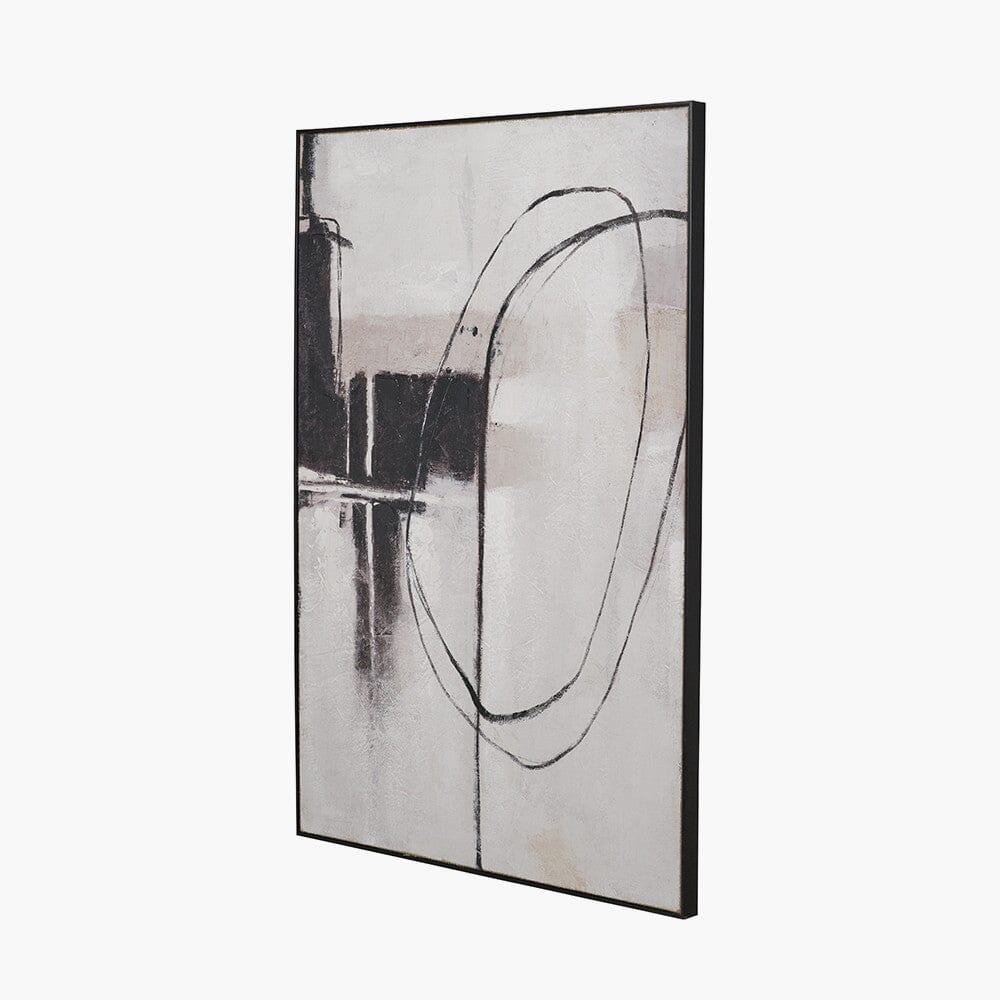 Phoebe Monochrome Abstract Canvas Wall Art with Black Frame - Image 3