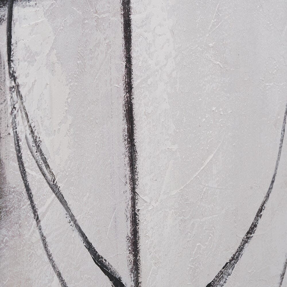 Phoebe Monochrome Abstract Canvas Wall Art with Black Frame - Image 6