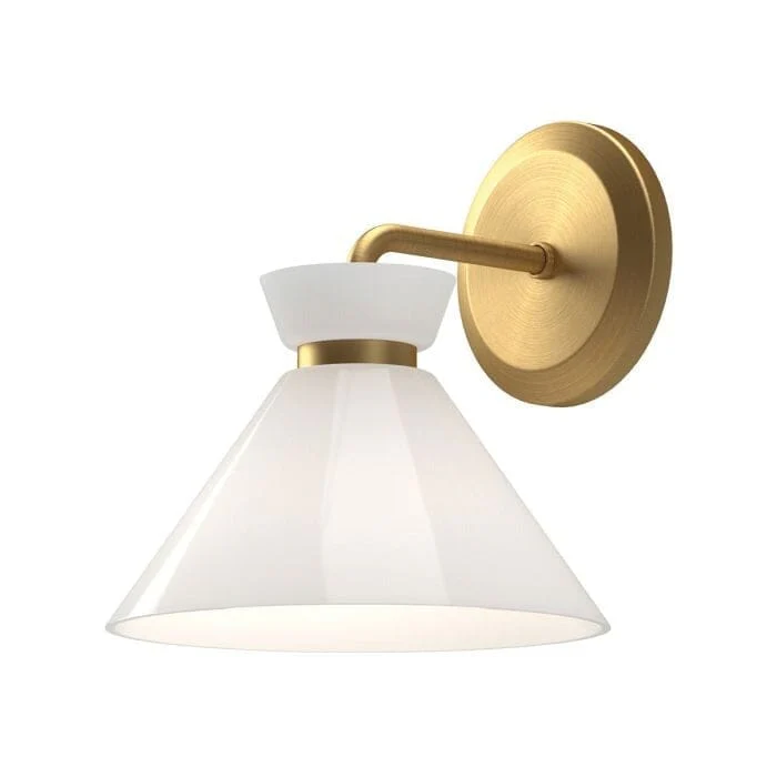 Pilar Gold Wall Light with Opal Shade - Image 2