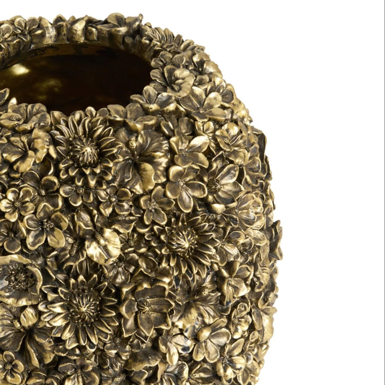 Piper Antique Gold 3D Flowers Vase - Image 3