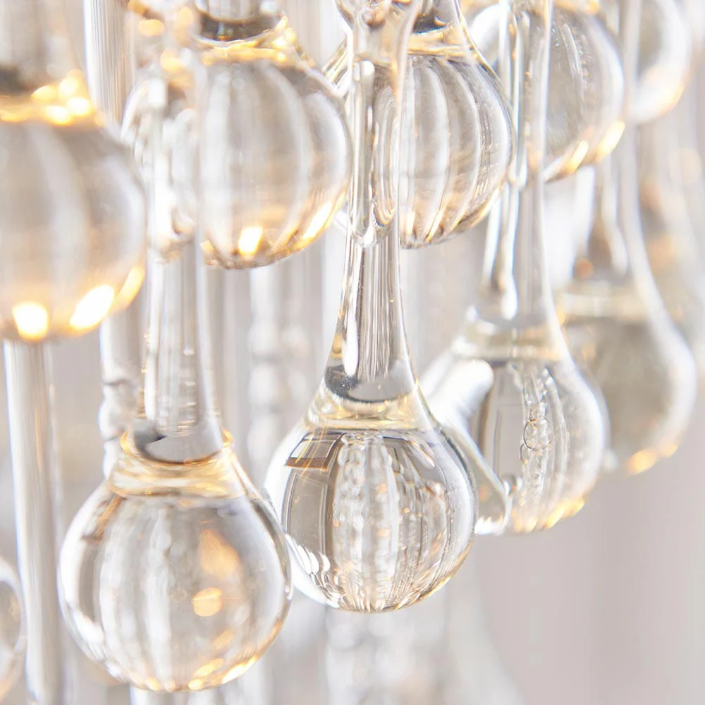 Pippa Antique Brass & Clear Glass Droplet Pendant Ceiling Light - Image 3