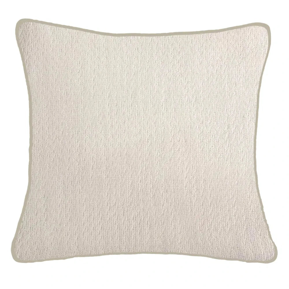 Portofino Cream Boucle Textured Cushion - 56x56cm - Image 2