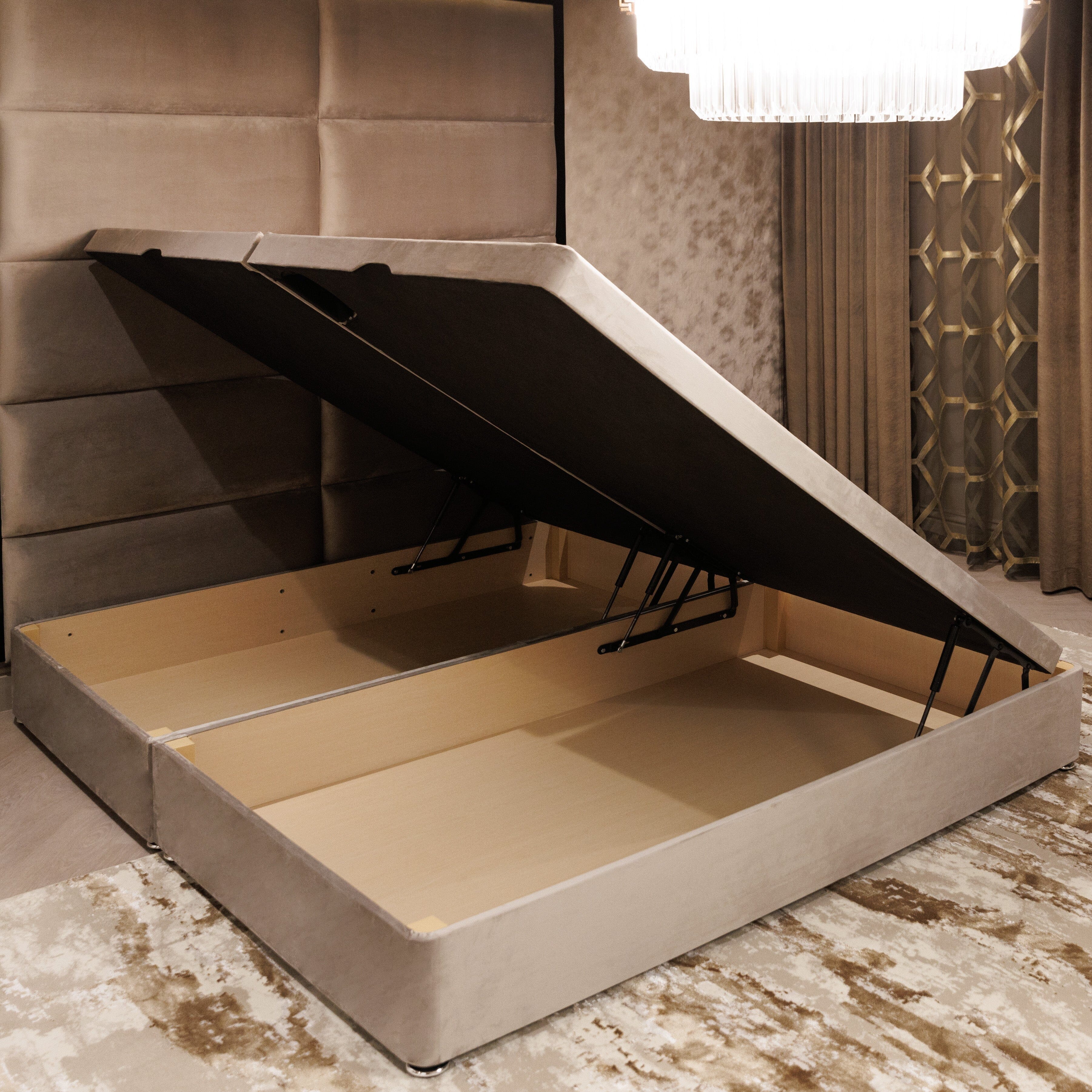 Praline Luxury Velvet Ottoman Divan Bed Base - Image 3