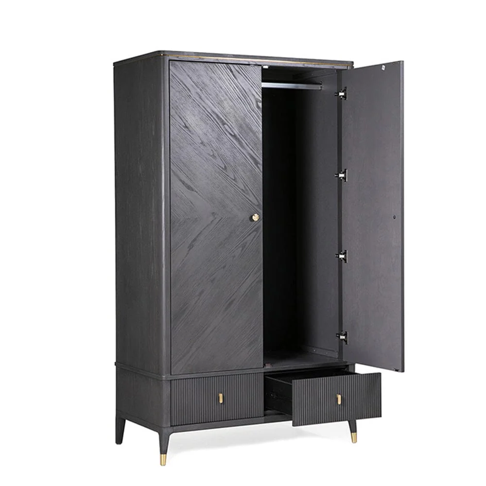 Putney Grey & Gold 2 Door Wardrobe - Image 3