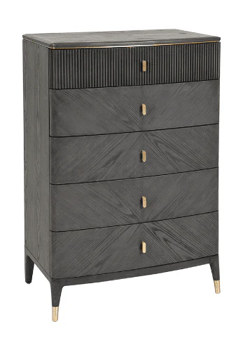 Putney Grey & Gold Tall Chest of Drawers - Image 2