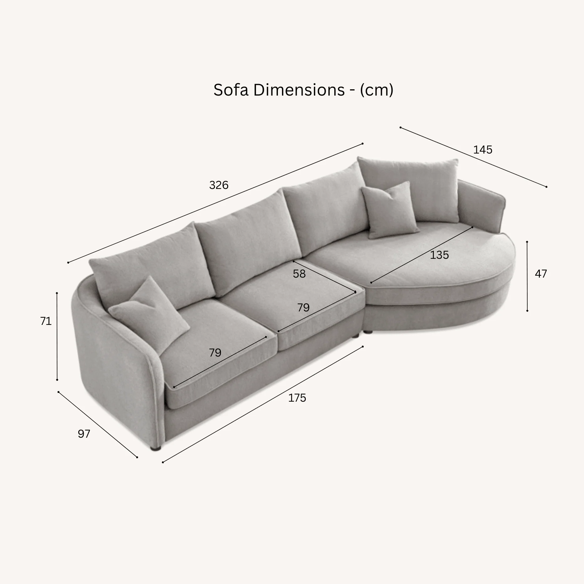 Quinn Pebble Boucle Chaise End Sofa - Image 3