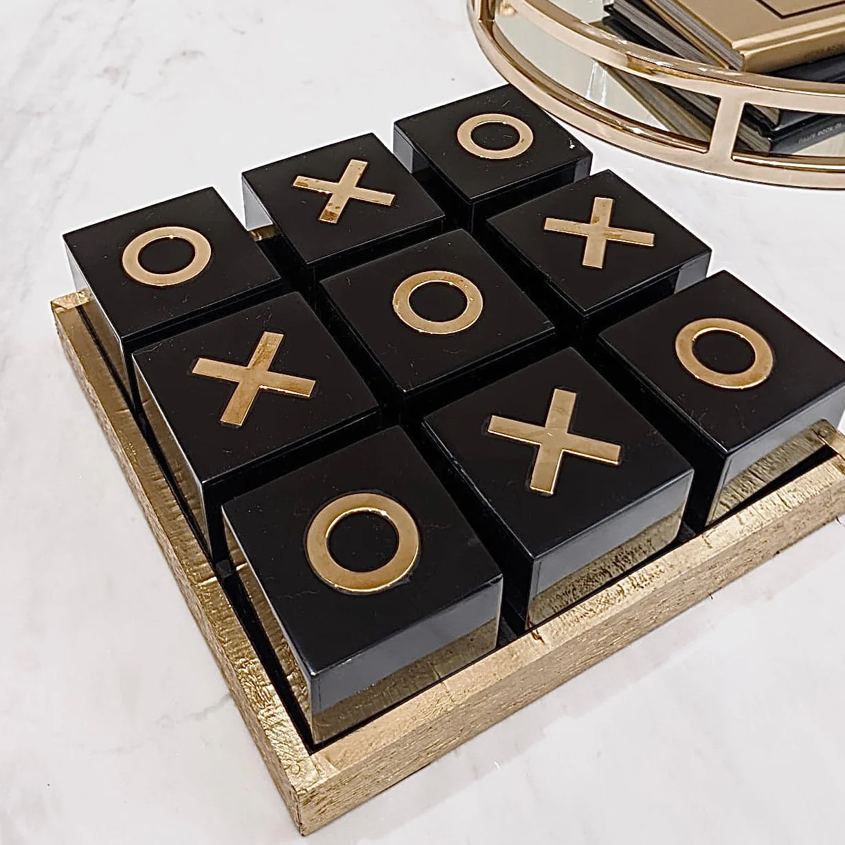 Rae Black & Gold Noughts & Crosses Set - Image 2