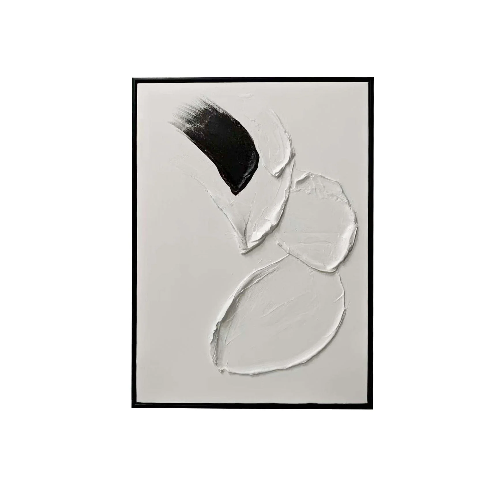 Regent Monochrome 3D Paint Stroke Effect Canvas Wall Art - I - Image 2