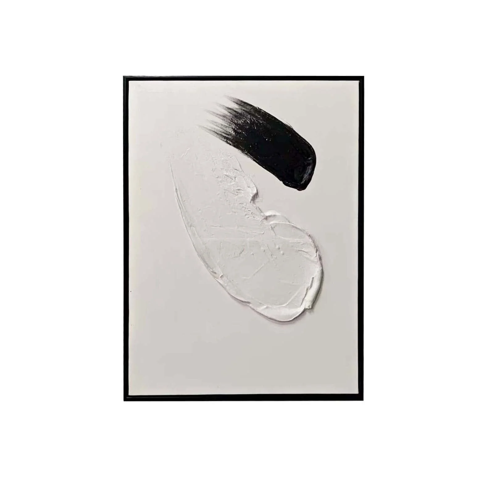 Regent Monochrome 3D Paint Stroke Effect Canvas Wall Art - III - Image 2