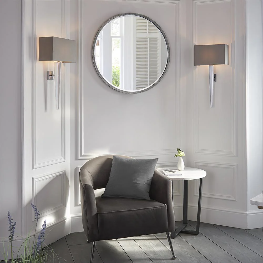 Reign Silver Wall Light With Neutral Shade - Image 3