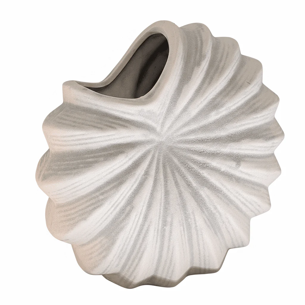 Renew White Textured Shell Decorative Vase - Image 5