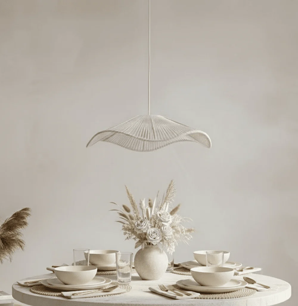 Rhia Cream Woven Wavy Ceiling Light