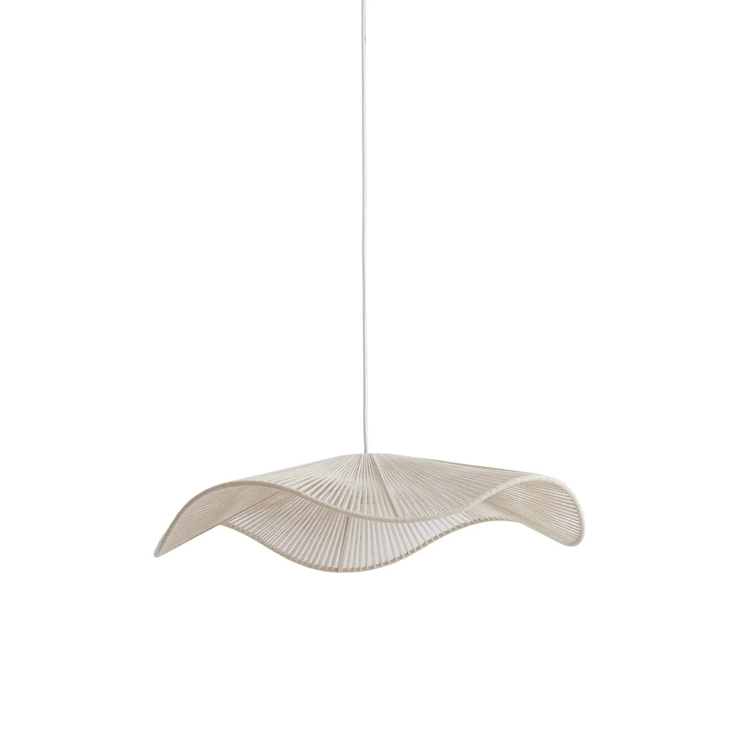 Rhia Large Cream Woven Wavy Ceiling Light - Image 2