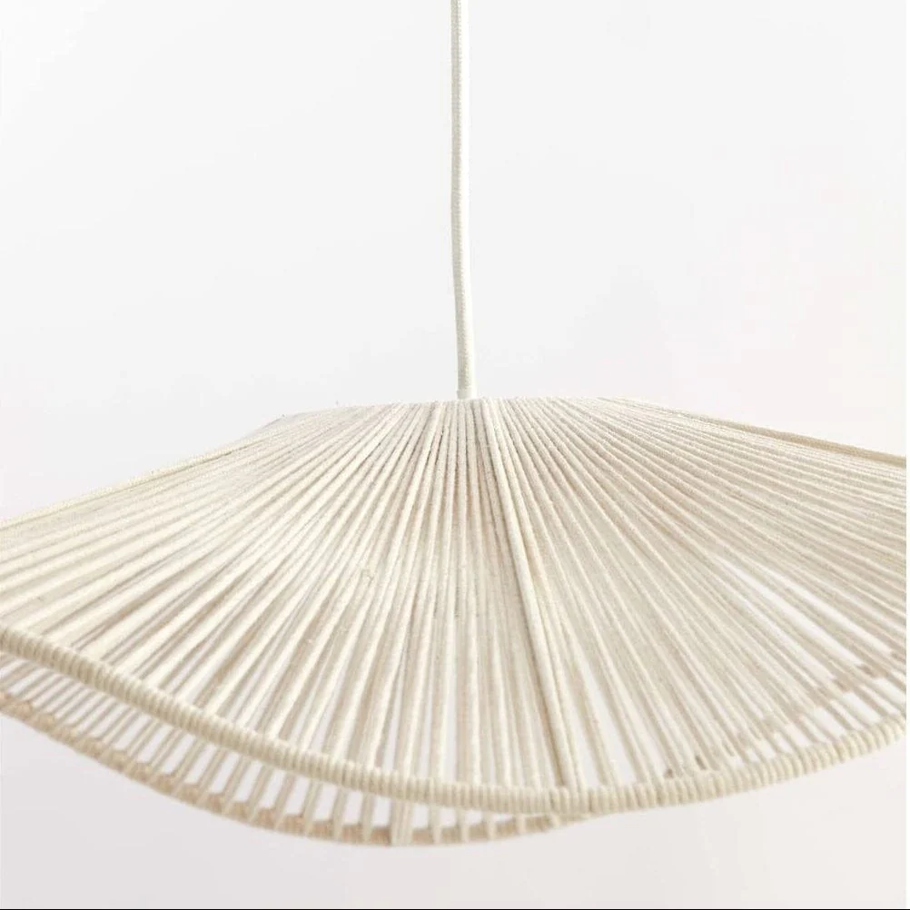 Rhia Large Cream Woven Wavy Ceiling Light - Image 5