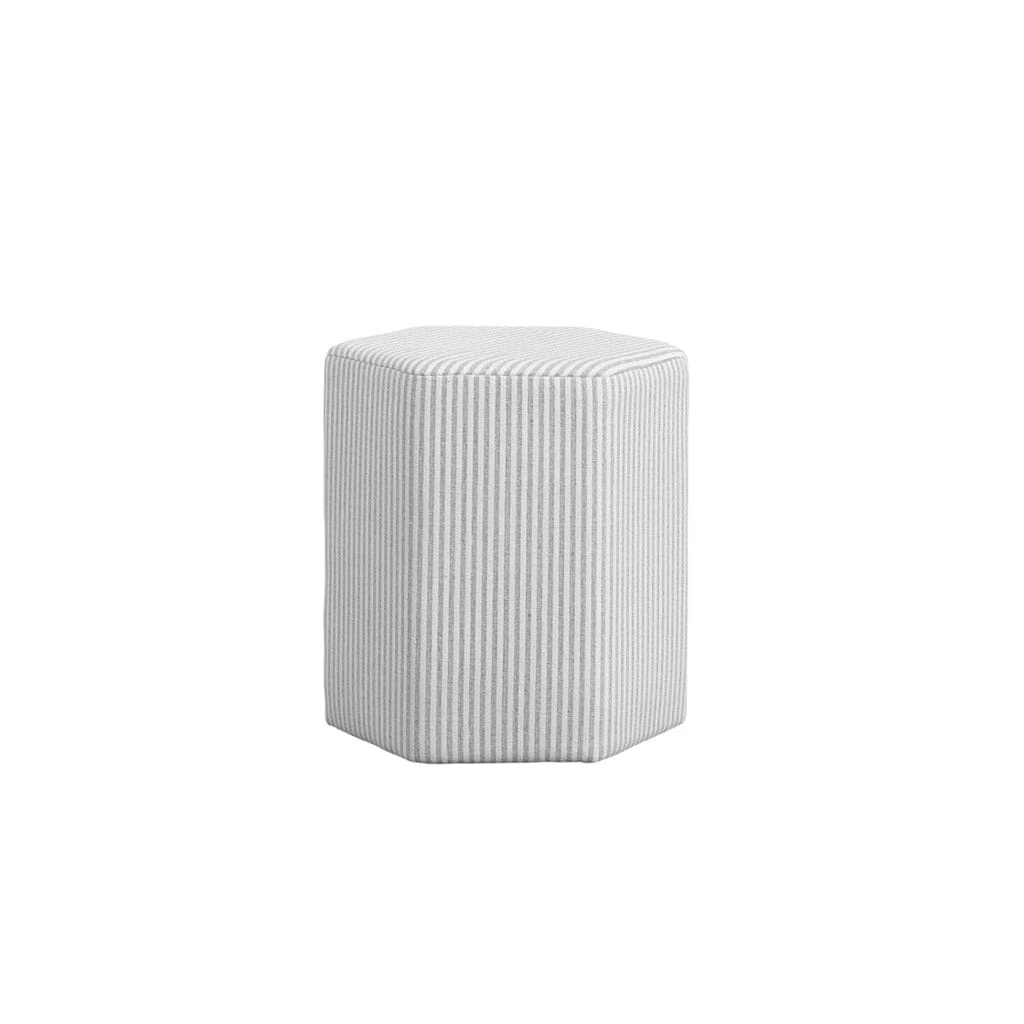 Rhodes Grey Pinstripe Hexagonal Decorative Stool - Image 2