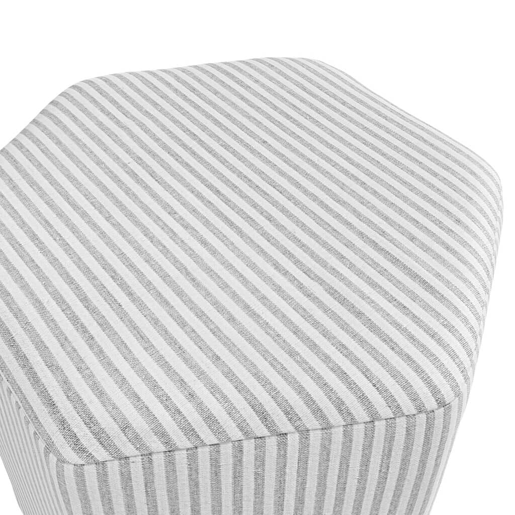 Rhodes Grey Pinstripe Hexagonal Decorative Stool - Image 3