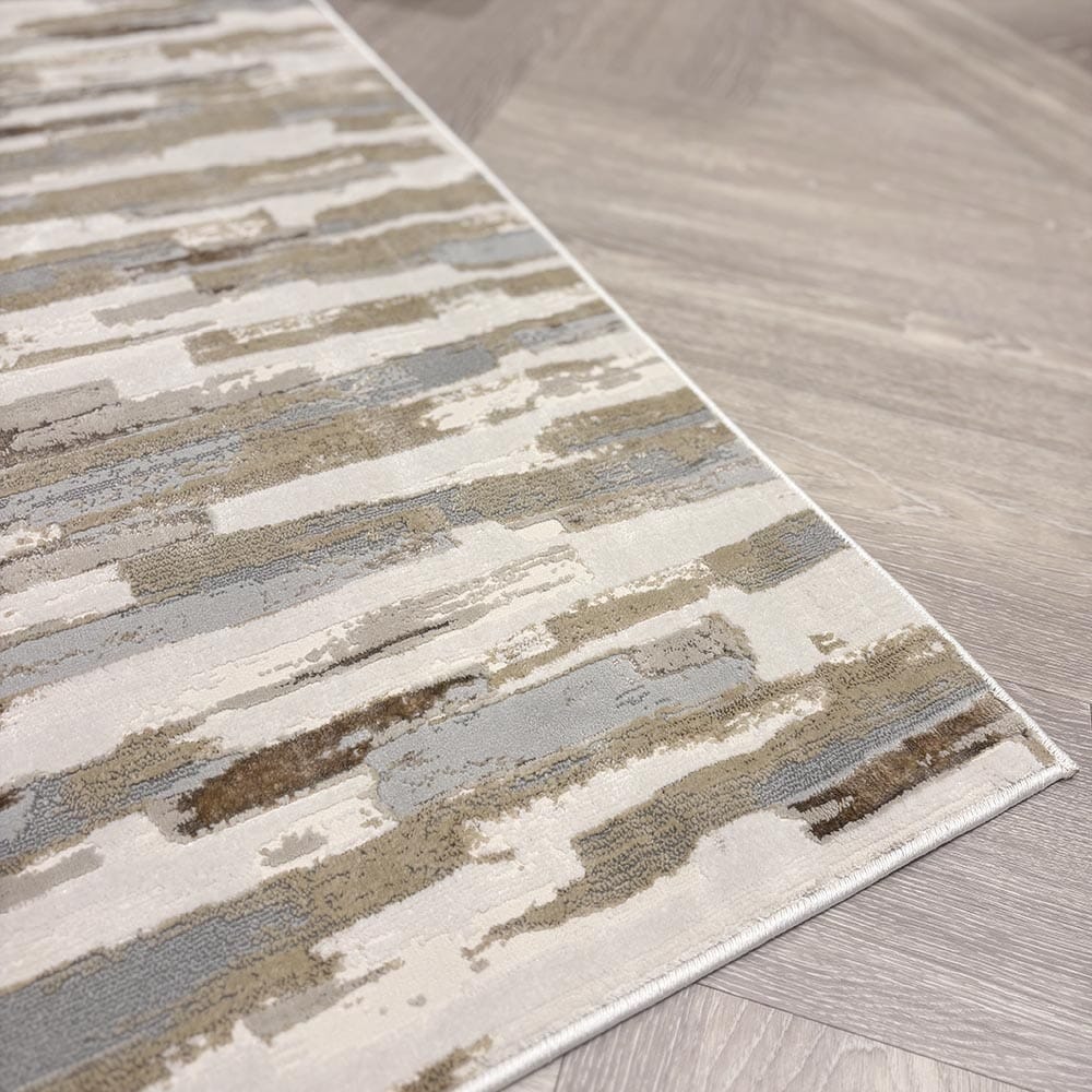 Rialta Cream & Gold Metallic Abstract Rug - Image 3