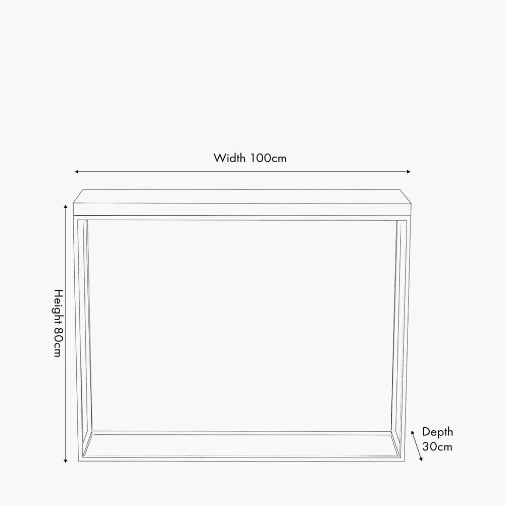 Robyn Beige Granite & Gold Square Console Table - Image 4