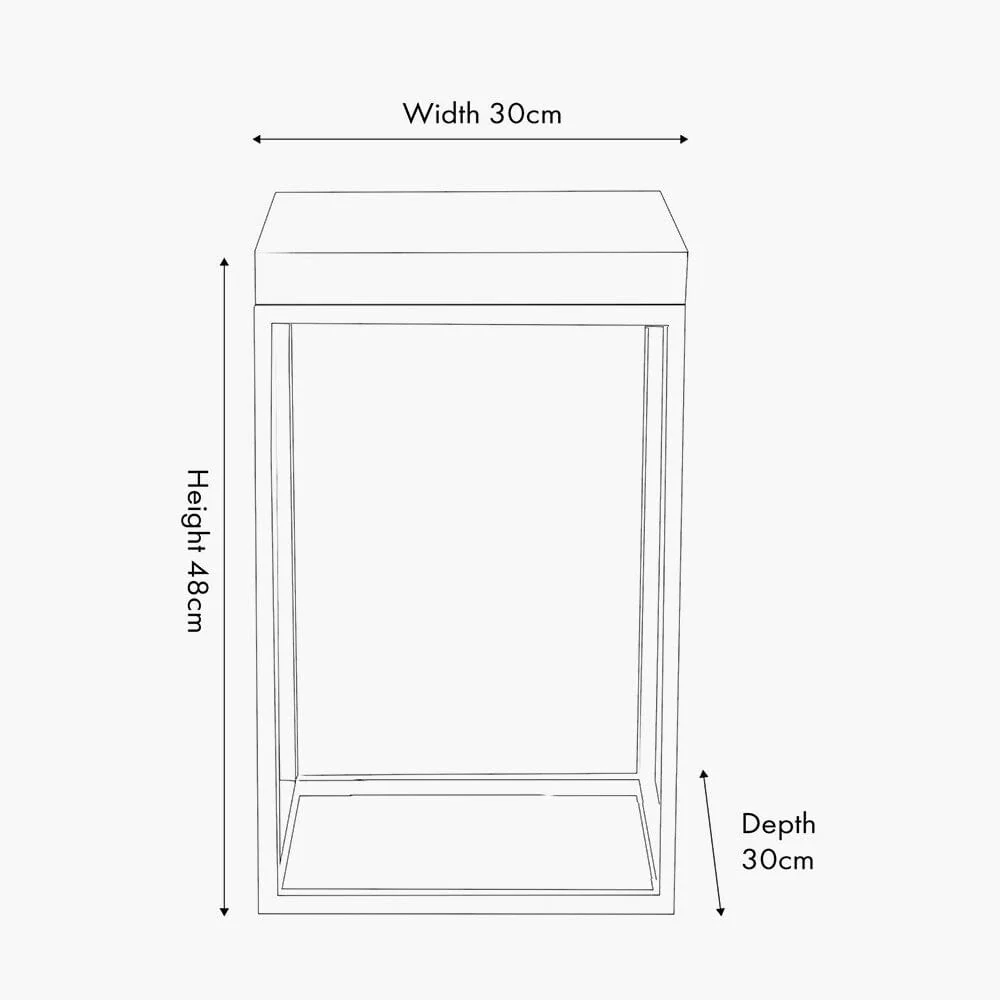 Robyn Beige Granite & Gold Square Side Table - Image 5