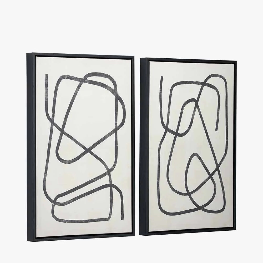 Robyn Black Squiggle Framed Canvas Wall Art - Set of 2 - Image 6