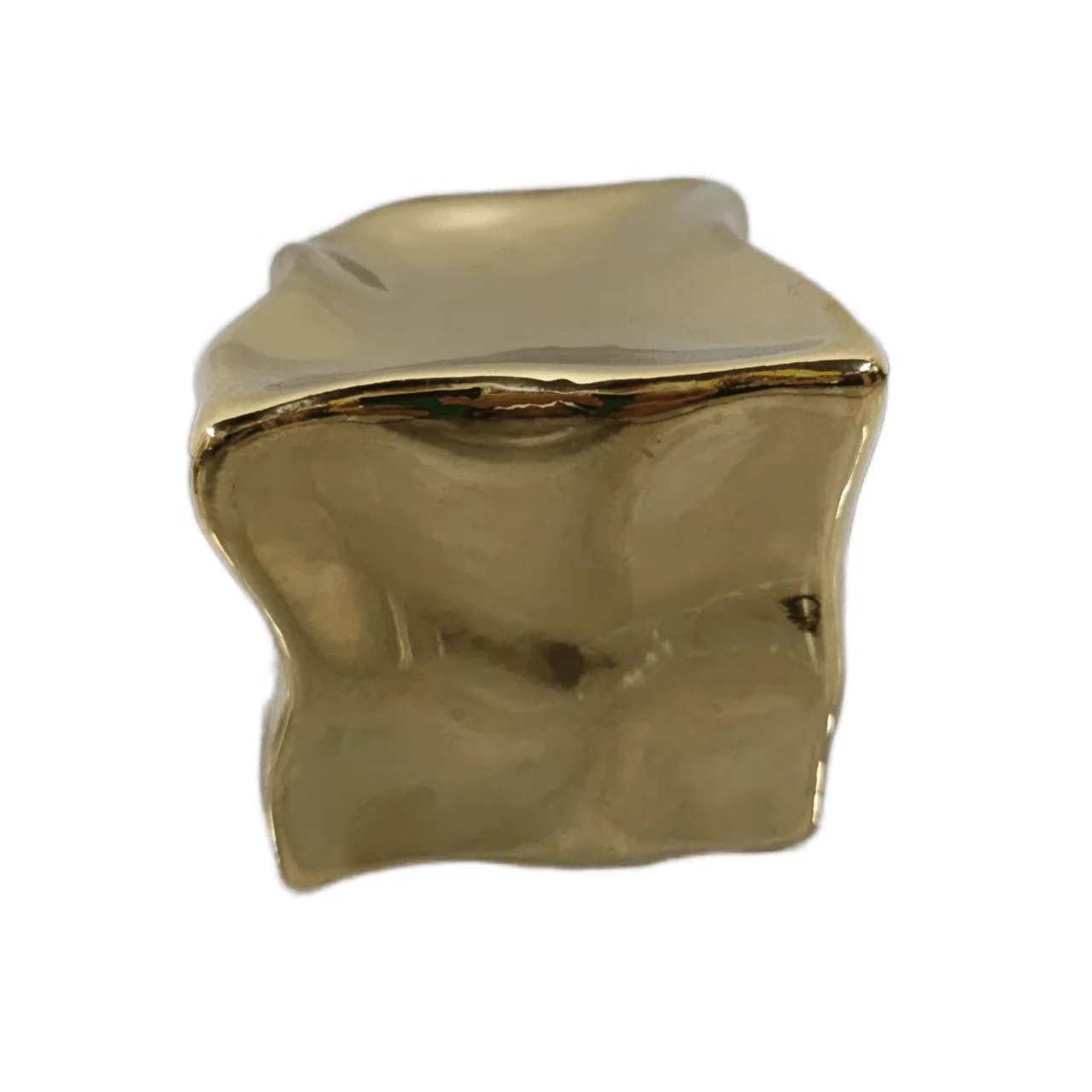 Romée Gold Abstract Cube Ornament - Image 2