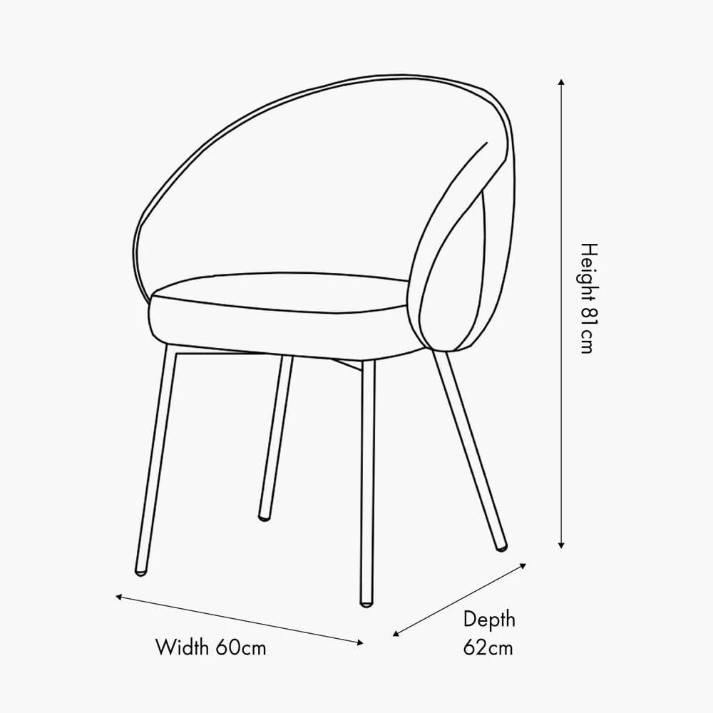 Romy Mocha Textured Chenille Dining Chair with Black Legs - Image 6